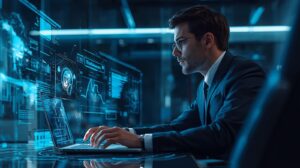 periodista utilizando herramientas de inteligencia artificial